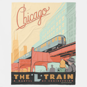 Couverture Polaire Chicago, IL - Train "L"