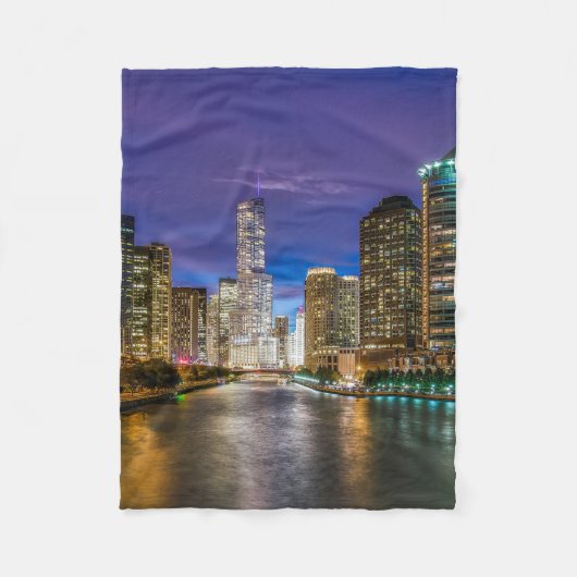 Couverture Polaire Chicago Illinois la nuit (Devant)