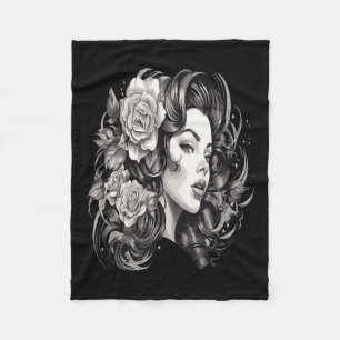 Couverture Polaire Chicano Chicana La Raza Barrio Tatouage Art Décès