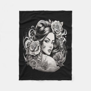 Couverture Polaire Chicano Chicana La Raza Barrio Tatouage Art Décès