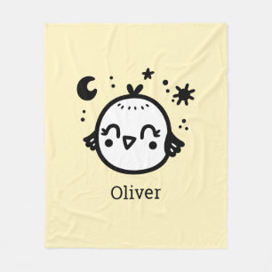 Couverture Polaire Chick gai - Kawaii Bird Line Art"