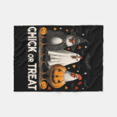 Couverture Polaire Chick Ou Traiter Le Poulet Éffrayant Halloween Mer (Devant (Horizontal))
