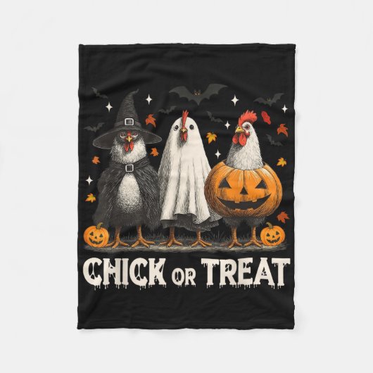 Couverture Polaire Chick Ou Traiter Le Poulet Éffrayant Halloween Mer (Devant)