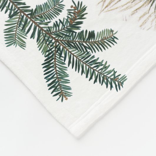 Couverture Polaire Chickadee Bird À feuillage persistant Joyeux Noël  (Coin)