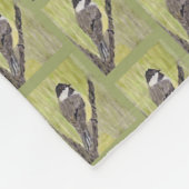 Couverture Polaire Chickadee Bird - peinture acrylique. (Coin)
