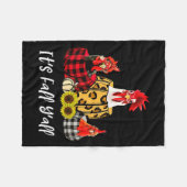 Couverture Polaire Chicken It's Fall Y'all Leopard Pumpkin Autumn Tha (Devant (Horizontal))