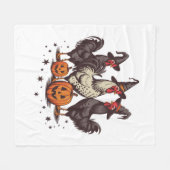 Couverture Polaire Chicken sorcière Citrouille d'Halloween automne (Devant (Horizontal))