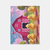 Couverture Polaire Chicks in Barnyard Happy Spring (Devant)