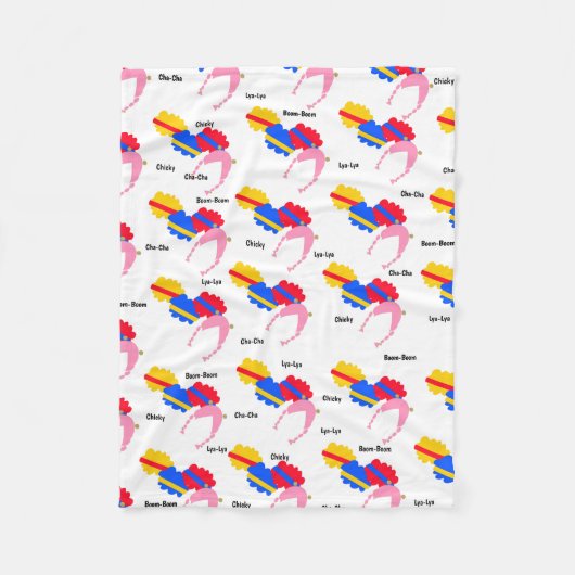 Couverture Polaire Chicky, Cha-Cha, Boom-Boom, Lya-Lya (Devant)