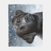 Couverture Polaire Chien 100 Labrador noir (Devant)