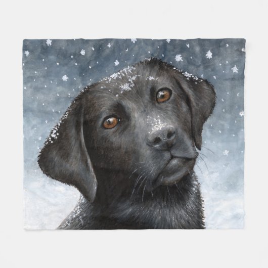 Couverture Polaire Chien 100 Labrador noir (Devant (Horizontal))