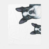 Couverture Polaire Chien 128 b/w Boston Terrier (Devant)