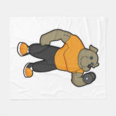 Couverture Polaire Chien à la condition physique avec Dumbbell (Devant (Horizontal))