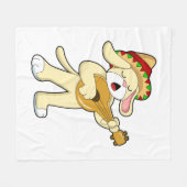 Couverture Polaire Chien à la musique avec guitare (Devant (Horizontal))