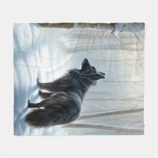 Couverture Polaire Chien à neiger belge Noël (Devant (Horizontal))