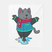 Couverture Polaire Chien à Patinage sur glace avec patins sur glace e (Devant)