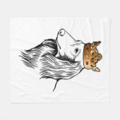 Couverture Polaire Chien à poils longs portant la couronne (Devant (Horizontal))