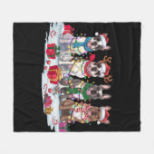 Couverture Polaire Chien à rames de Noël (Devant (Horizontal))