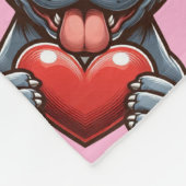 Couverture Polaire Chien adorable Embrasser le coeur avec une express (Coin)