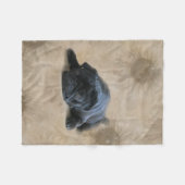 Couverture Polaire Chien Amoureux Pug Noir (Devant (Horizontal))