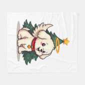 Couverture Polaire Chien ange maltais (Devant (Horizontal))