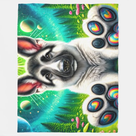 Couverture Polaire Chien Art (Devant)