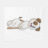 Couverture Polaire Chien au baseball avec batte de baseball (Devant (Horizontal))