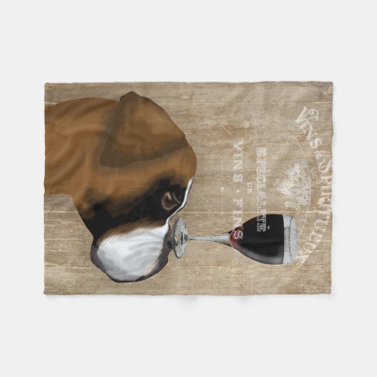 Couverture Polaire Chien Au Vin Boxer (Devant (Horizontal))