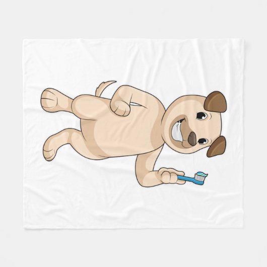Couverture Polaire Chien avec brosse à dents (Devant (Horizontal))