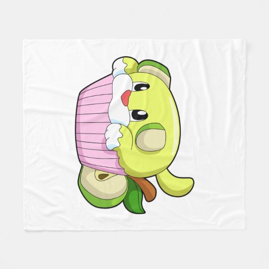 Couverture Polaire Chien avec gâteau (Devant (Horizontal))