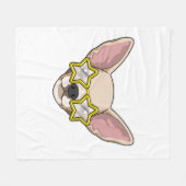 Couverture Polaire Chien avec lunettes de soleil (Devant (Horizontal))