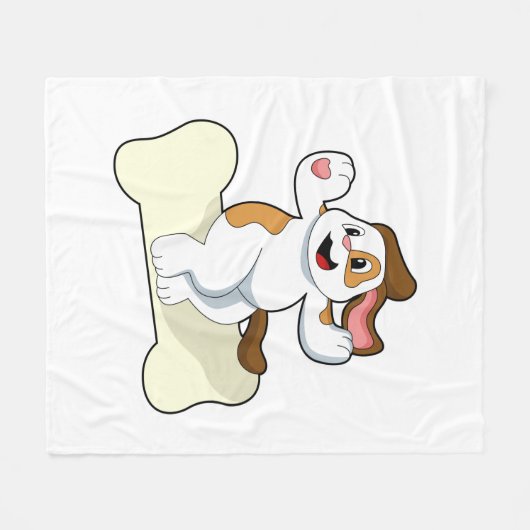 Couverture Polaire Chien avec os (Devant (Horizontal))