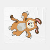 Couverture Polaire Chien avec os comme lapin (Devant (Horizontal))