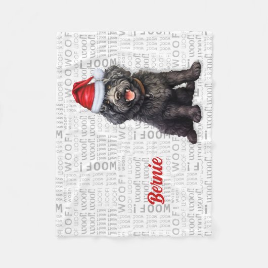 Couverture Polaire Chien Barbet avec nom Noël (Devant)