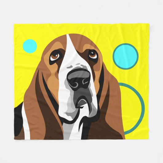 Couverture Polaire Chien Basset Hound (Devant (Horizontal))