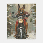 Couverture Polaire Chien belge Malinoi équitation moto Noël (Devant)