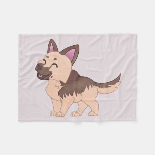 Couverture Polaire Chien berger allemand de Kawaii (Devant (Horizontal))