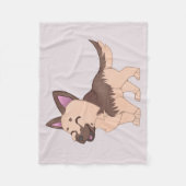 Couverture Polaire Chien berger allemand de Kawaii (Devant)