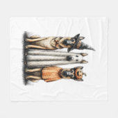 Couverture Polaire Chien berger allemand Halloween Ghost (Devant (Horizontal))