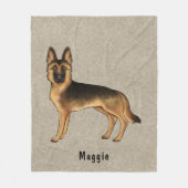 Couverture Polaire Chien Berger Allemand Noir Et Tan Avec Texte Perso (Devant)