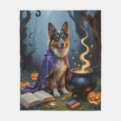 Couverture Polaire Chien berger belge Peinture Whimsical Halloween (Devant)