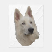 Couverture Polaire Chien blanc de berger Tête Plafond (Devant)