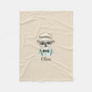 Couverture Polaire Chien blanc Malteser Baby Boy Fun Puppy