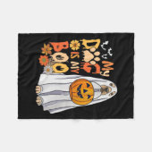 Couverture Polaire Chien Boo Halloween mignon Chien Avec Citrouille F (Devant (Horizontal))