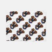 Couverture Polaire Chien Boxer 4 juillet (Devant (Horizontal))