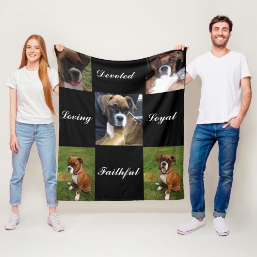 Couverture Polaire CHIEN BOXER DÉVOUÉ laine polaire (En situation)