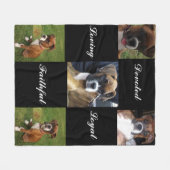 Couverture Polaire CHIEN BOXER DÉVOUÉ laine polaire (Devant (Horizontal))