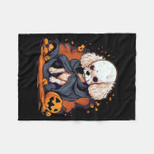 Couverture Polaire Chien Caniche Halloween (Devant (Horizontal))