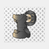 Couverture Polaire Chien Caricature Cute, Noir Et Tan Havanais (Devant (Horizontal))