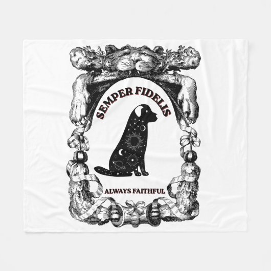 Couverture Polaire Chien céleste vintage Semper Fidelis (Devant (Horizontal))